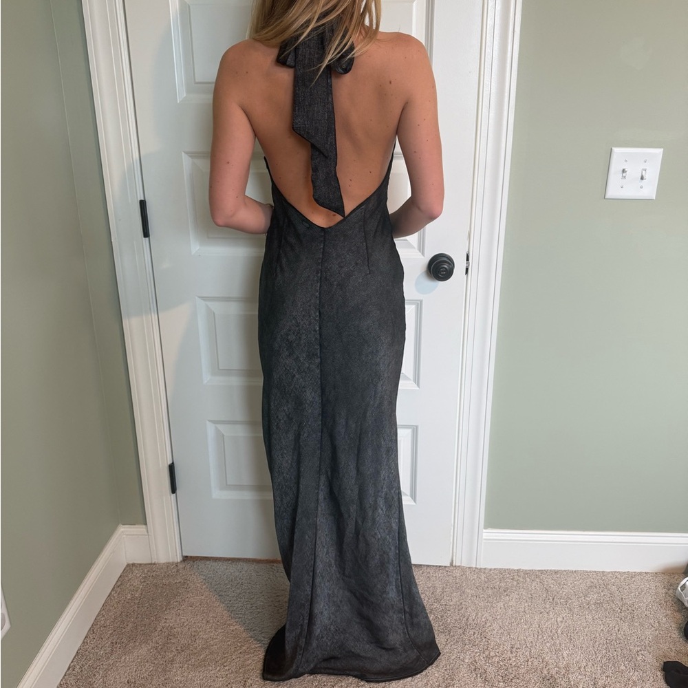 Free People Ella Dress size‎ 2 dark Gray silver Halter Dress - Picture 5 of 15